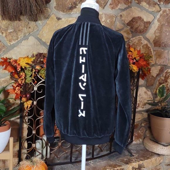 Adidas Originals SST Pharrell Williams Superstar‎ Velour Velvet Jacket Sz L - Picture 3 of 13